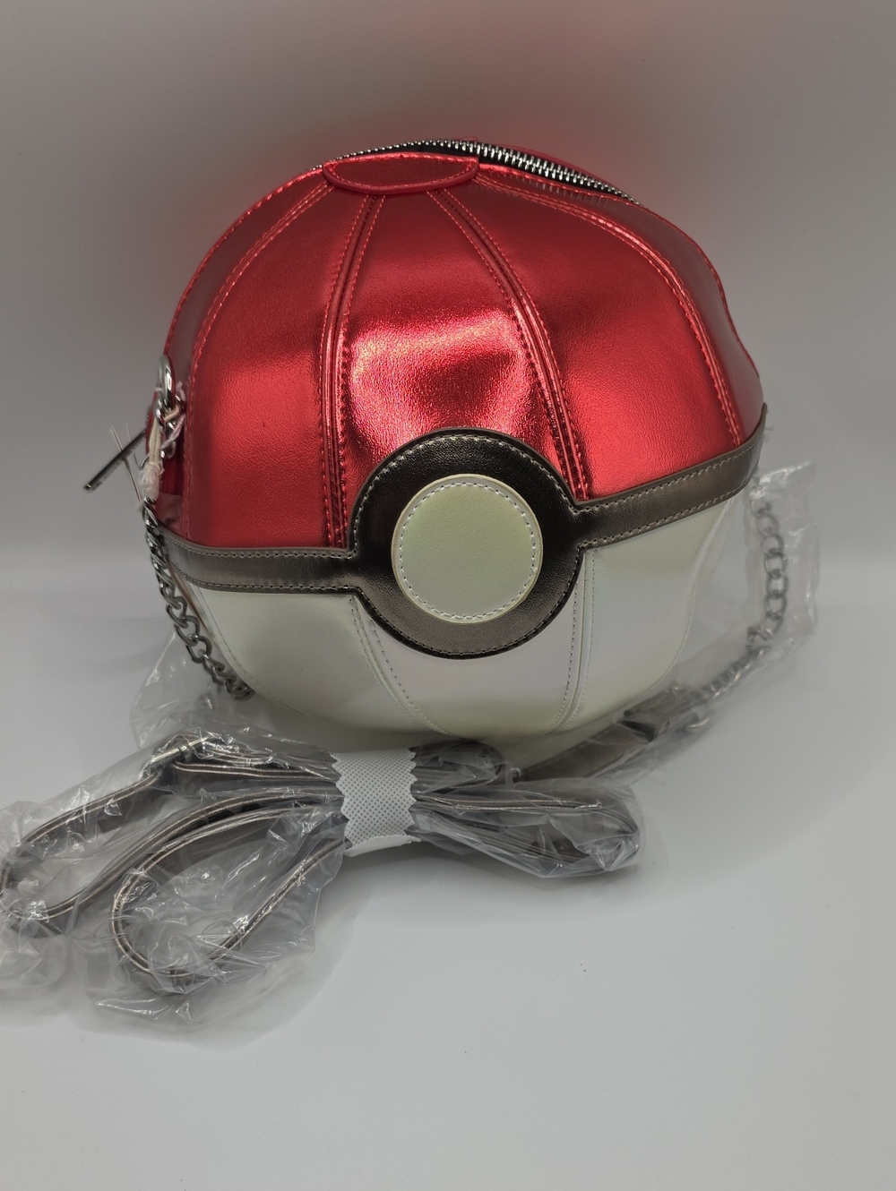 Loungefly Metallic Red & White Poké Ball Sphere Crossbody